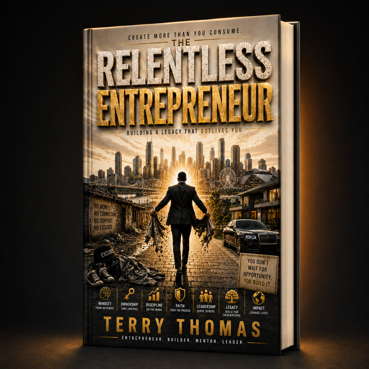 The Relentless Entrepreneur signed first-edition book by Terry Thomas